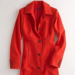 J.Crew Factory-Walking Coat in Vibrant Flame